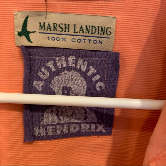 Custom Women’s Jimi Hendrix Upcycled Salmon Corduroy Pearl Snap Shirt - Picture 5 of 9